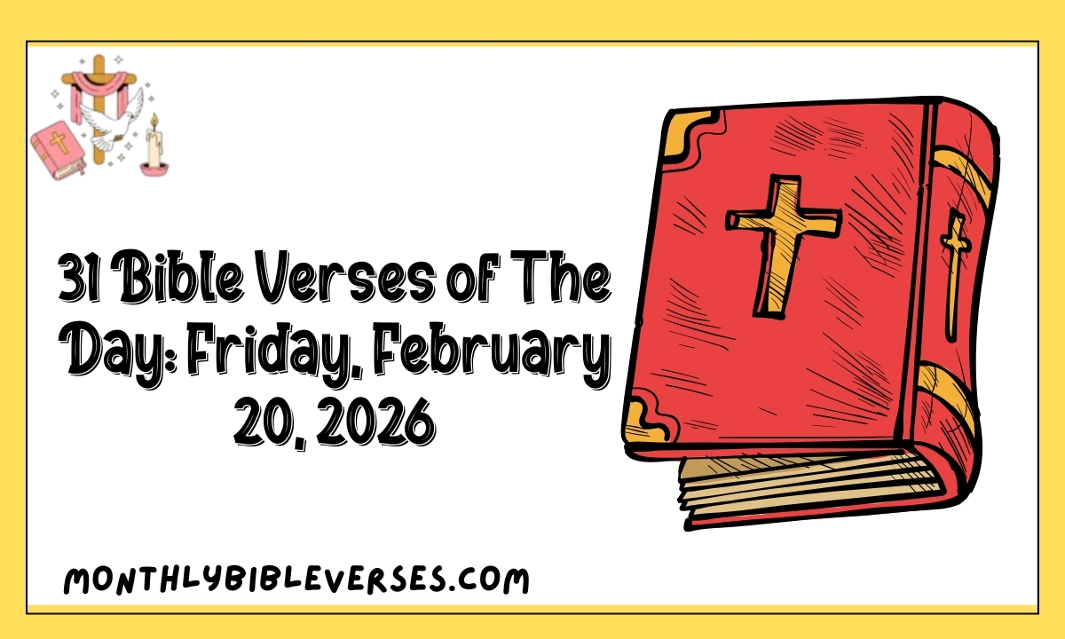 31 Bible Verses of The Day: Friday, February 20, 2026