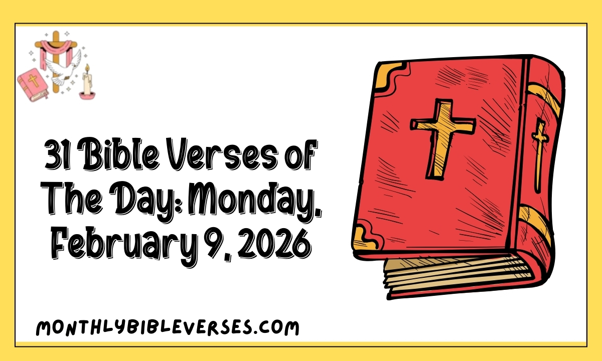 31 Bible Verses of The Day: Monday, February 9, 2026