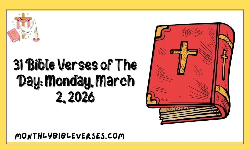 31 Bible Verses of The Day: Monday, March 2, 2026