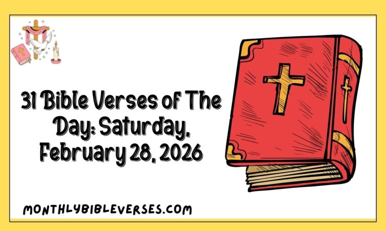 31 Bible Verses of The Day: Saturday, February 28, 2026