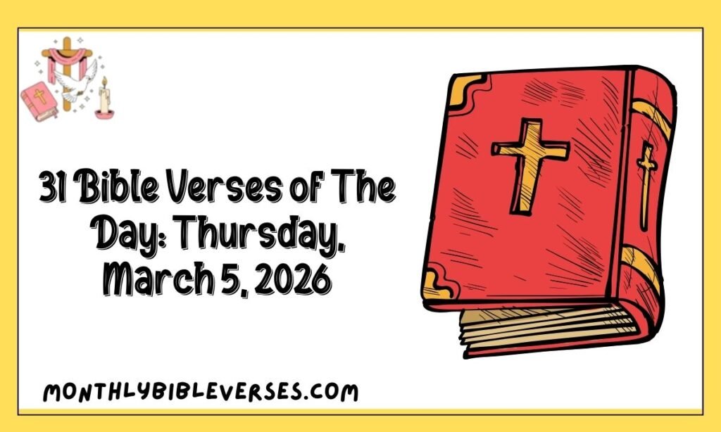 31 Bible Verses of The Day: Thursday, March 5, 2026
