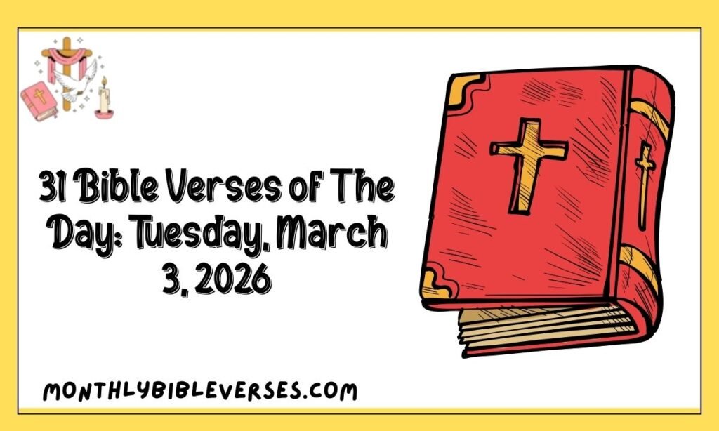 31 Bible Verses of The Day: Tuesday, March 3, 2026